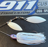 Spinnerbait - Blue Ghost - Hidden Weight - WHITE - Double Willow